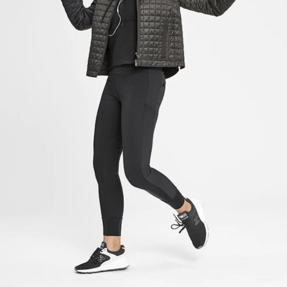 Athleta Essex Hybrid Tights XSP Black Heather - Picture 5 of 6